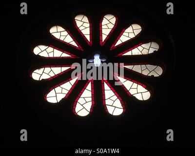 Macchia di finestra di vetro a Santa Barbara Court House Foto Stock