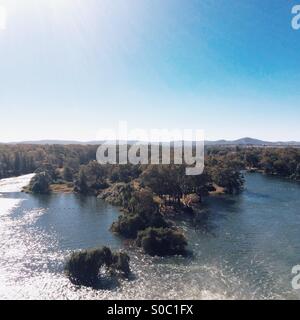 Fiume Murray a Hume Weir, Albury, Nuovo Galles del Sud, Australia Foto Stock