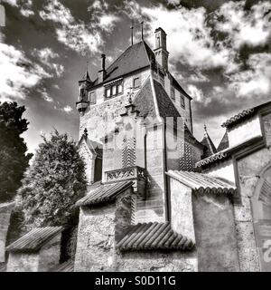 Schloss Oberhofen, Lakeside castello nei pressi di Thun, Svizzera Foto Stock