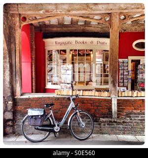 Il Kingsgate libri e stampe Shop, Winchester, Hampshire, Inghilterra, Regno Unito. Foto Stock