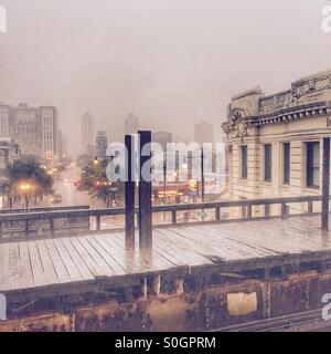 Rainy day in Chicago Foto Stock