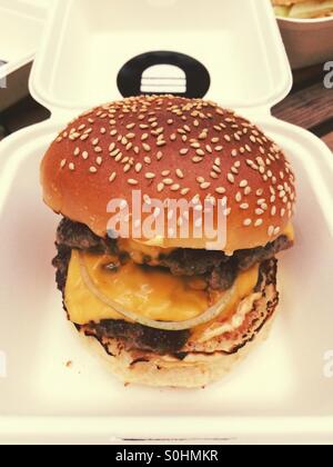 Burger di Bleecker Street food carrello, Londra Foto Stock