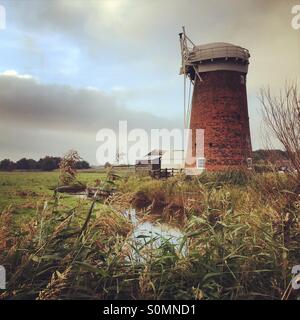 Horsey Windpump Norfolk Foto Stock