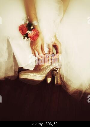 Scarpe da sposa Foto Stock