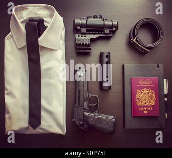 Agente segreto / spy kit da viaggio Foto Stock