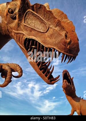 Dinosauri preistorici sculture di metallo, Galleta Prati, Borrego Springs, California Foto Stock