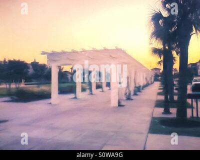 Sunrise al mercato comune in Myrtle Beach South Carolina, Stati Uniti d'America. Foto Stock