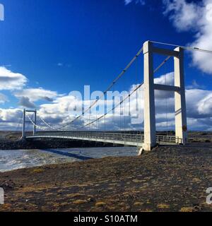 Ponte su Jökulsá á Fjöllum nel nord-est dell'Islanda. Foto Stock