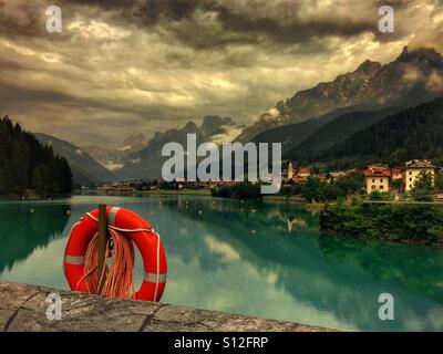 Tempesta su Auronzo di Cadore, Italia Foto Stock