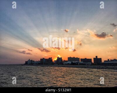 Coney Island Sunset Foto Stock