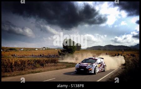 2015 WRC Rally-RACC Rally de España SS21 Guiamets 2 [Els Guiamets] Abdulaziz Al-Kuwari/Marshall Clarke - Ford Fiesta RRC rally car, Catalogna, Spagna. Foto Stock