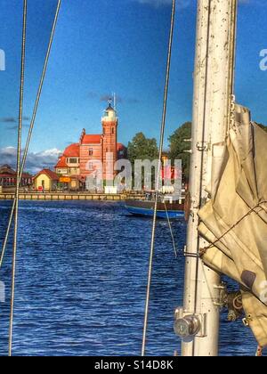 Porto di Ustka, Polonia Foto Stock