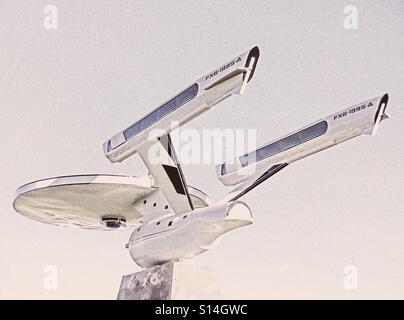 Una Star Trek style starship, la mascotte di città in Vulcan, Canada. Foto Stock