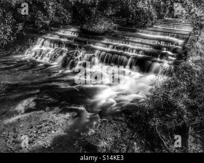 La cascata nel motivi di Newstead Abbey, Inghilterra Foto Stock