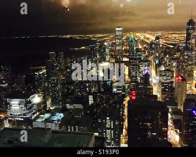 Chicago di notte Foto Stock