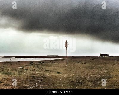 Strada di ciottoli Suffolk in Inghilterra Foto Stock