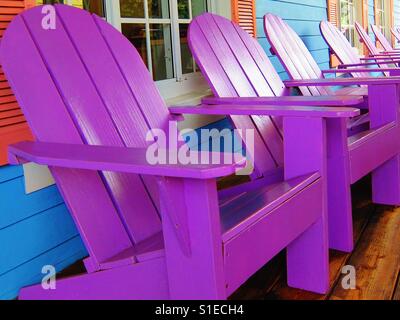 Poltrone Adirondack di Key West, Florida Foto Stock