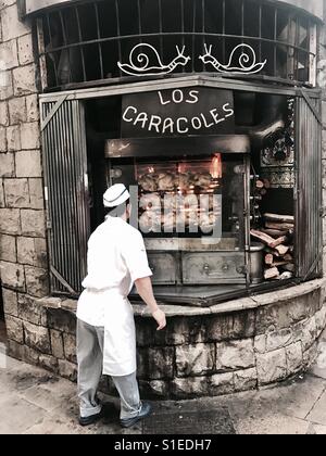 Los Caracoles ristorante di pollo, Barcellona Foto Stock