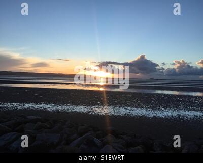 Tramonto sul fiume Dee Foto Stock