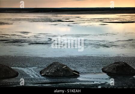 Tar sands, Fort McMurray,laghetto di fanghi Foto Stock