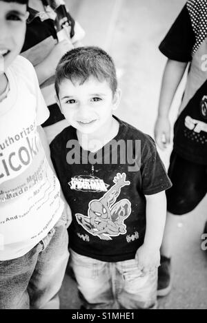 I bambini rifugiati in Arroub Camp di Betlemme, Palestina. Foto Stock