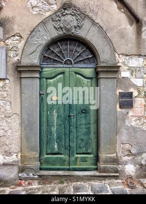 Porta vecchia Barga Toscana Italia Foto Stock