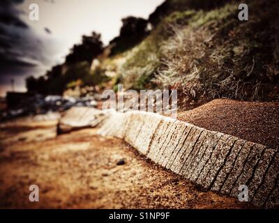 Effetti di erosione costiera bawdsey ferry suffolk in Inghilterra Foto Stock