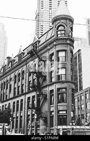 Gooderham Flatiron Building (1892), il quartiere finanziario di Toronto, Ontario, Canada Foto Stock