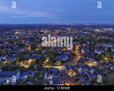 Luci accese in Malvern WORCESTERSHIRE REGNO UNITO Foto Stock