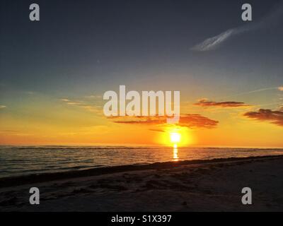 Tramonto sul mare da Anclote Key Florida Foto Stock