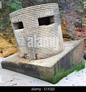 Durante la Seconda guerra mondiale la pillola Box le difese di spiaggia Foto Stock