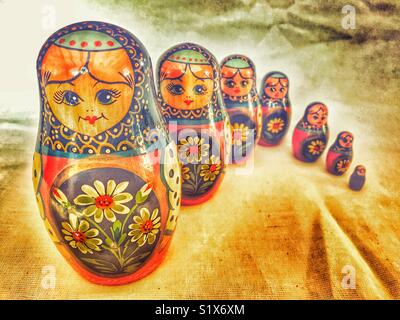 Russo bambole di nesting Foto Stock