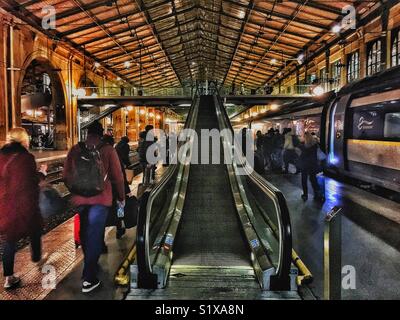 Arrivando a Parigi alla Gare du Nord da Eurostar. Foto Stock