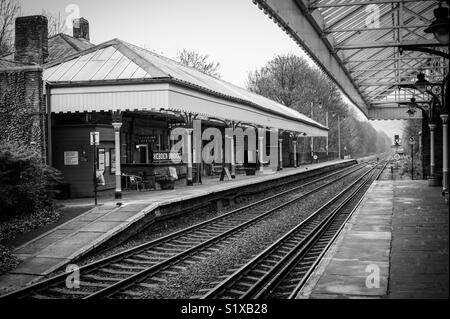 Hebden Bridge stazione ferroviaria, Calderdale, West Yorkshire, Regno Unito Foto Stock