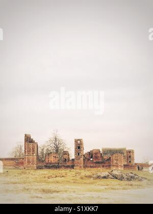 Le rovine di Glenfield Lodge House di Glenfield Lodge Park, Leicestershire. Foto Stock