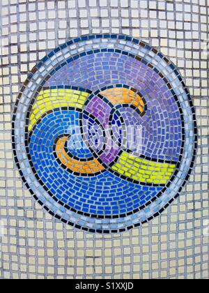 Mosaico sulla parete Foto Stock