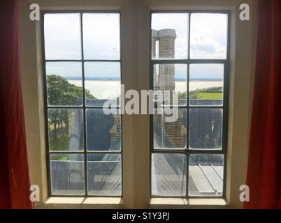 Camera con vista del mare, la camera nella torre, nella Grange, Ramsgate, costruito dall'architetto gotico Augustus Pugin come la casa di famiglia Foto Stock