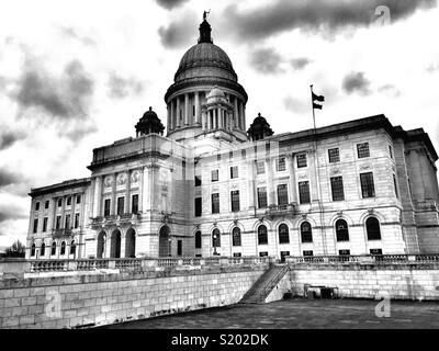 Foto in bianco e nero di Rhode Island State House di Providence, Rhode Island, STATI UNITI D'AMERICA Foto Stock