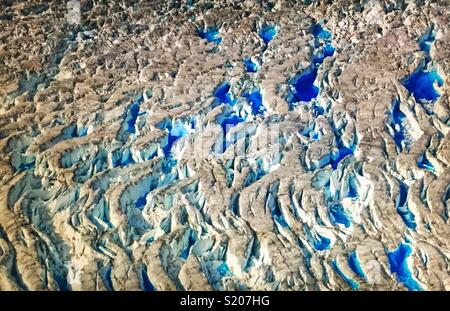 Foto aerea, Parco Nazionale Kluane, Elias montagne e campi di ghiaccio, Yukon, Canada Foto Stock