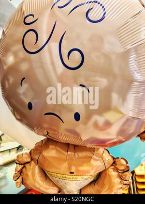 Baby boy palloncino a forma di baby doccia Foto Stock