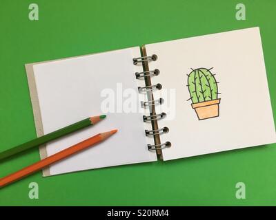 Semplice disegno di un cactus Foto Stock