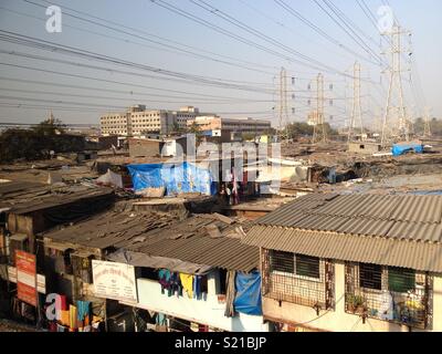 Dharavi slum, Mumbai, India Foto Stock