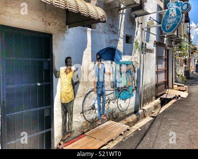 Arte di strada in Penang, Malaysia. Foto Stock