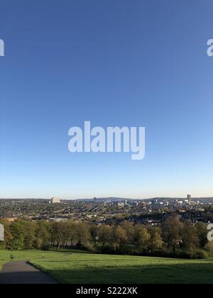 Vista di Sheffield da Meersbrook Park Foto Stock