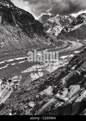 Mer de Glace nelle Alpi francesi Foto Stock