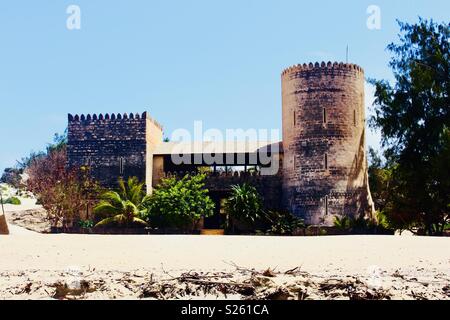 Il fort di Shela beach a Lamu, Kenya Foto Stock