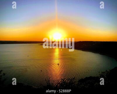 Tramonto, Lago Travis, Austin , Texas Foto Stock