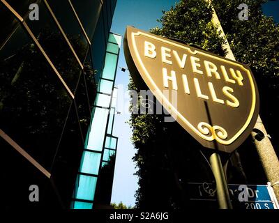 Beverly Hills i limiti della città di segno. Los Angeles, California, Stati Uniti d'America Foto Stock