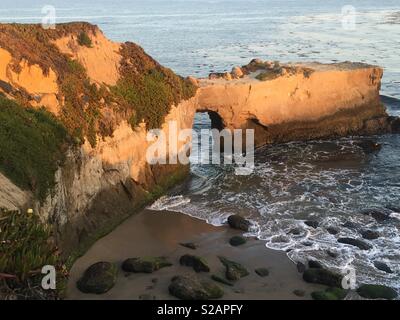 West Cliff Drive vista oceano, Santa Cruz, CA Foto Stock