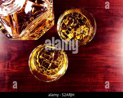 Whiskey on the rocks-vista aerea Foto Stock